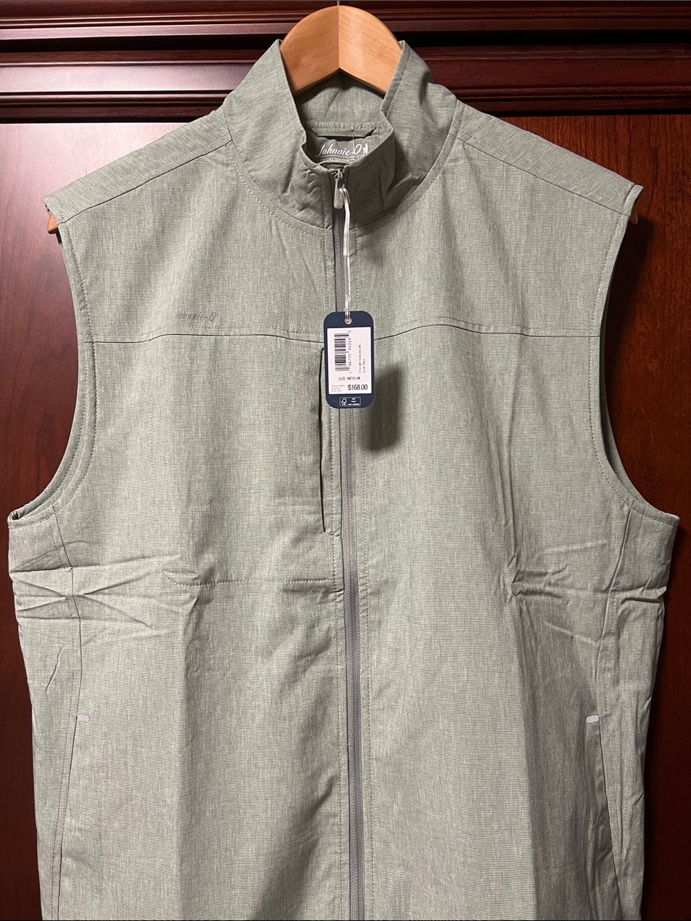 Brand New Johnnie-O Lightweight Performance Sage Green Front Zip-Up Golf ⛳️ Vest